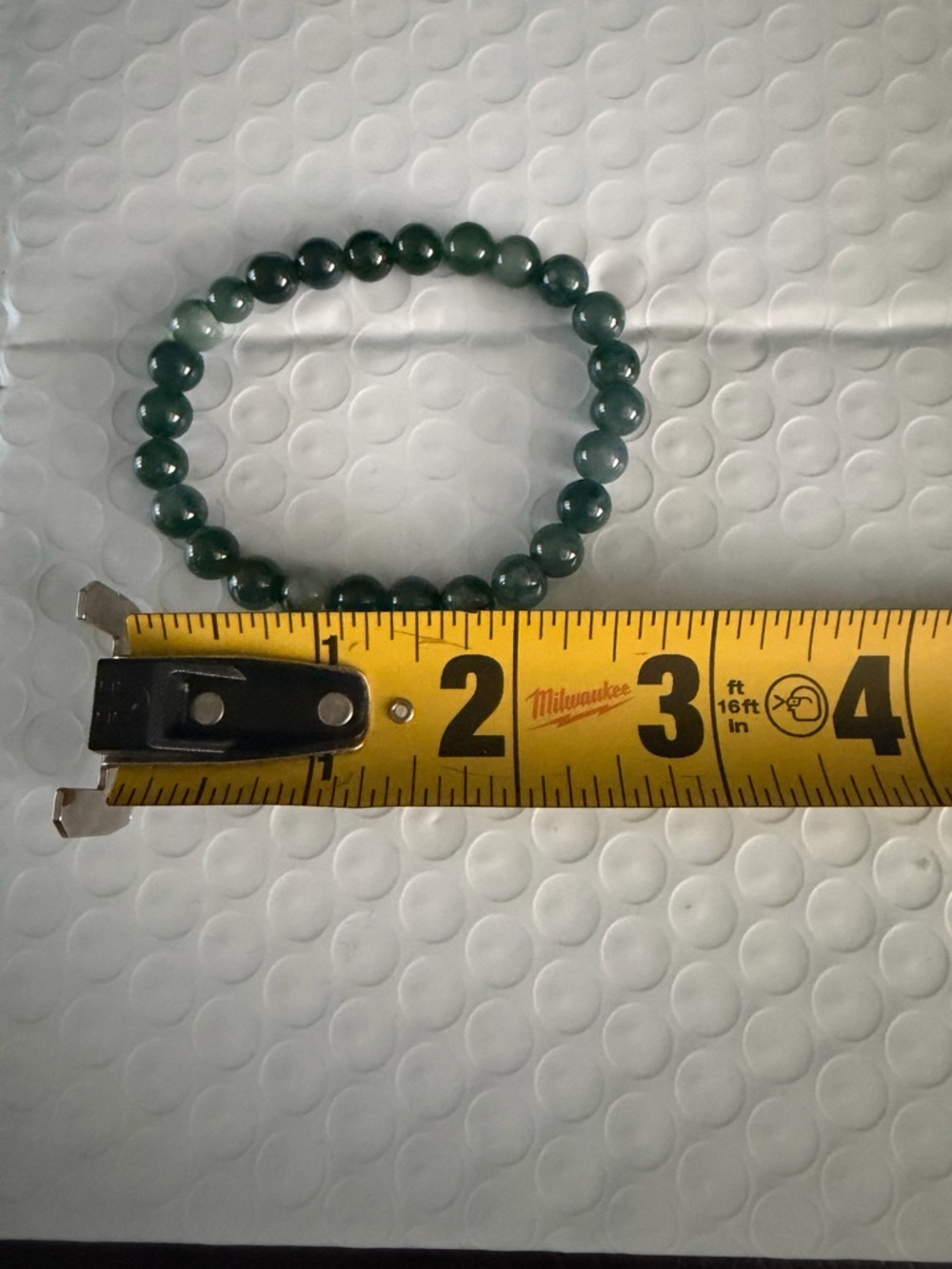 Certified Icy Dark Green Jade Bead Bracelet NWOT - Picture 10 of 10